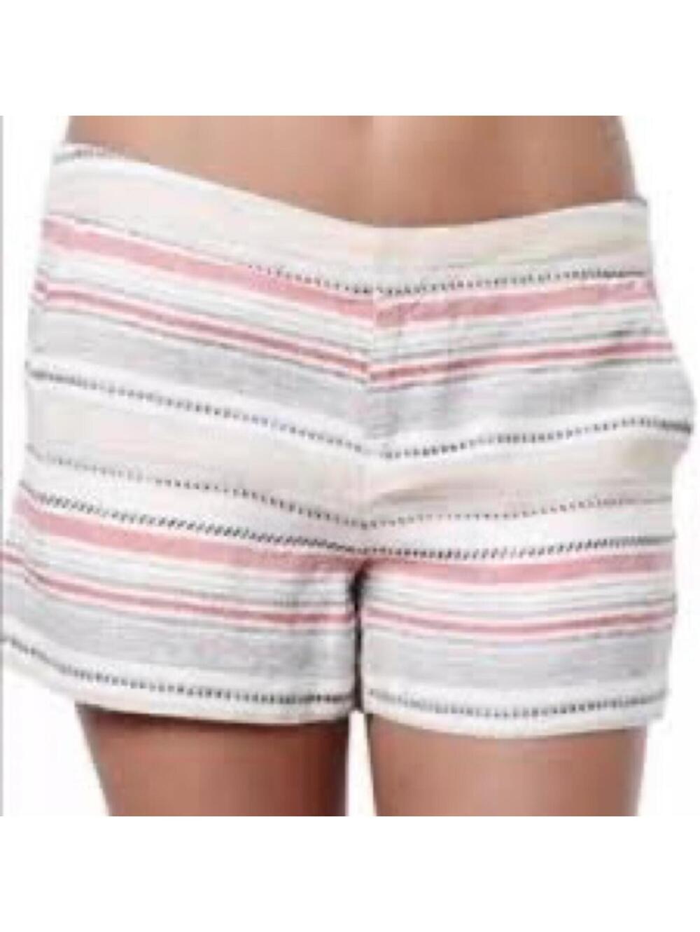 Joie Merci 100% Linen Striped Front Pocket Shorts Womens 4